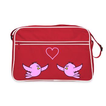 birds_in_love - Sac Retro - rouge/blanc - Devant