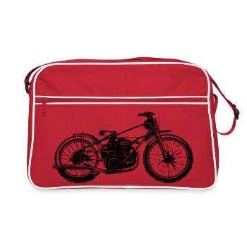 Speedway-Motorrad - Retro Tasche - Rot/Weiß - Vorne