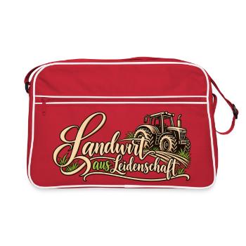 Landwirt aus Leidenschaft Bauer Landwirtschaft Hof - Retro Tasche - Rot/Weiß - Vorne