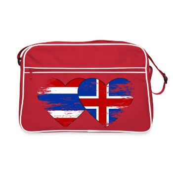 Thailand Island Flagge Herzform used - Retro Tasche - Rot/Weiß - Vorne