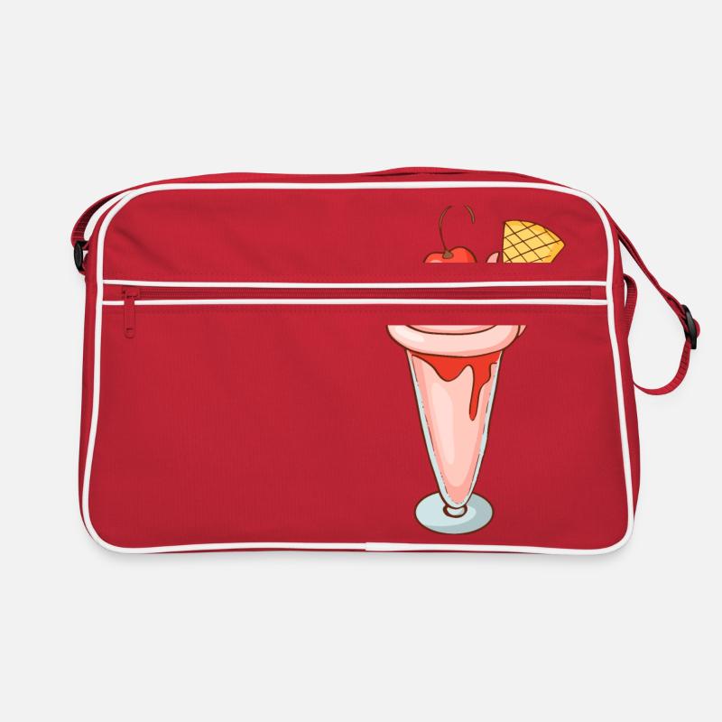 Eis Speiseeis Eiskrem Eiscreme Kugeleis Eisbecher Retro Tasche