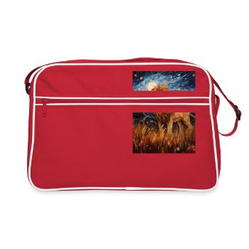 Lion, Van Gogh, Nuit Étoilée, Animal, Lions - Sac Retro - rouge/blanc - Devant