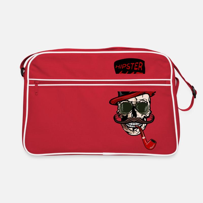 Kopf des Todeshippie-Hutschnurrbart-Kranzitats Retro Tasche