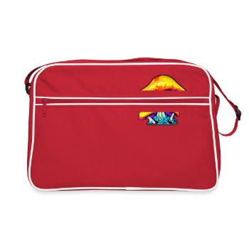 Psychedelic Mushrooms Funky Colors Magic - Retro Bag - red/white - Front