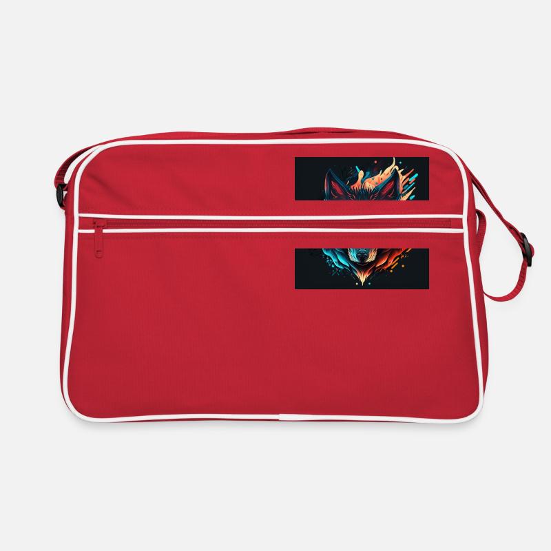 Abstract Wolf's Head Retro Bag