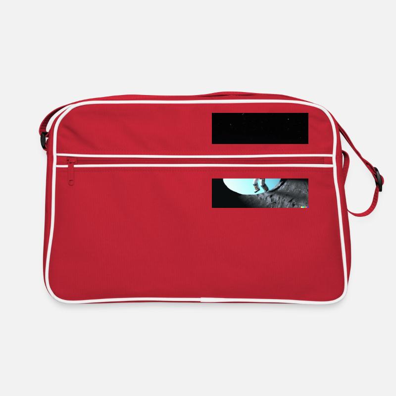 Astronaut in beiden Sphären Retro Tasche