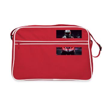 Motorcycle Digital Art - Retro Bag - red/white - Front