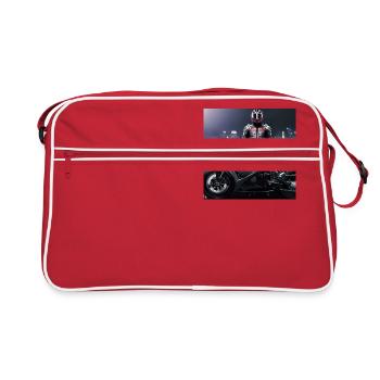 Motorcycle Digital Art - Retro Bag - red/white - Front