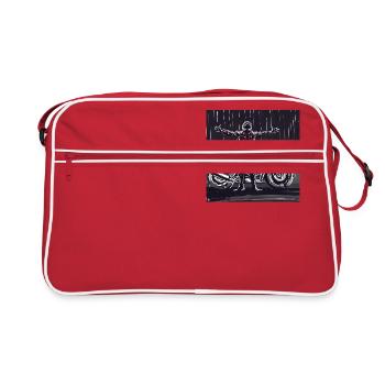 Motorcycle Pencil Drawing - Retro Bag - red/white - Front