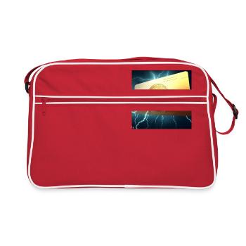 Bitcoin card made of gold - Retro Bag - red/white - Front