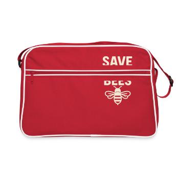 SAFE THE BEES - Retro Tasche - Rot/Weiß - Vorne
