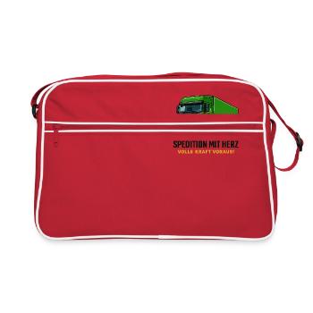 Freight forwarder with heart - Retro Bag - red/white - Front
