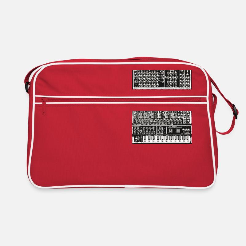Modulares System synth - Retro Tasche - Rot/Weiß
