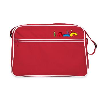 Motif ABC, idéal pour la scolarisation précoce - Sac Retro - rouge/blanc - Devant