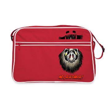Le Sanglier, Moi Je Le Chasse ! - Sac Retro - rouge/blanc - Devant
