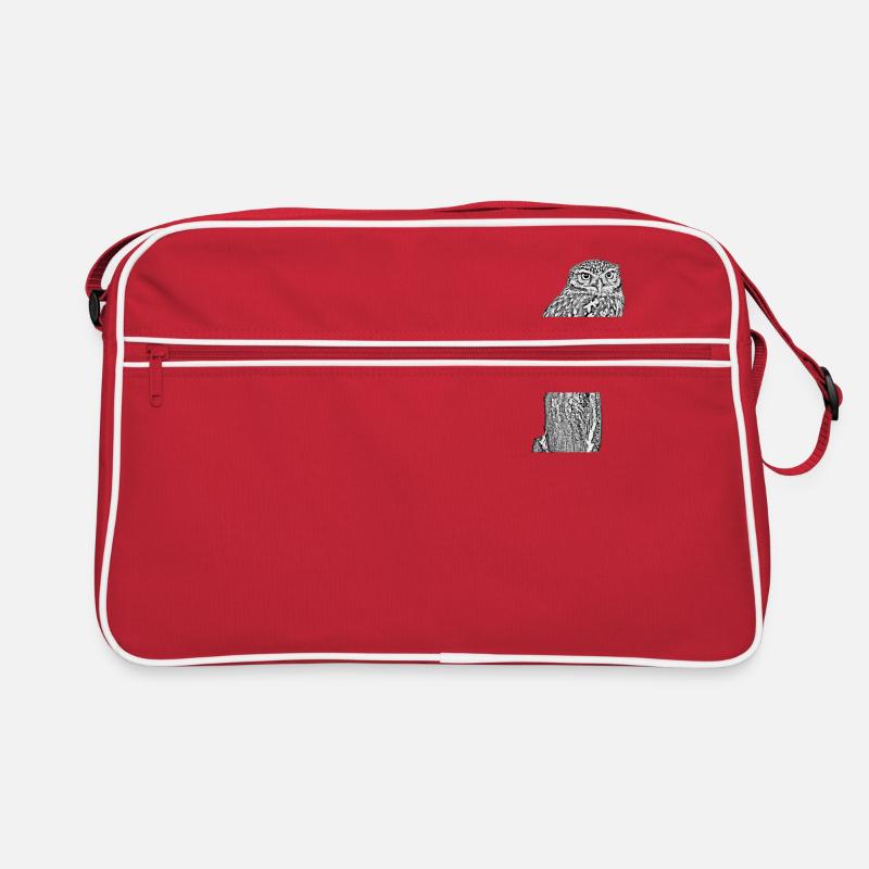Steinkauz - Retro Tasche - Rot/Weiß