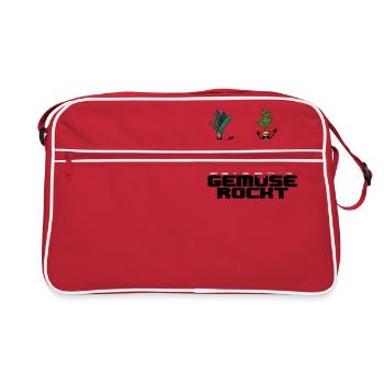 gemuse rockt - Retro Tasche - Rot/Weiß - Vorne