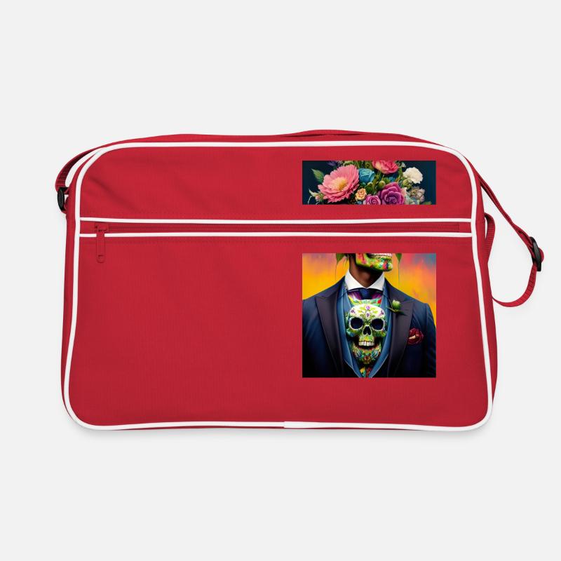 ŒUVRE Crâne de fleur Sac Retro