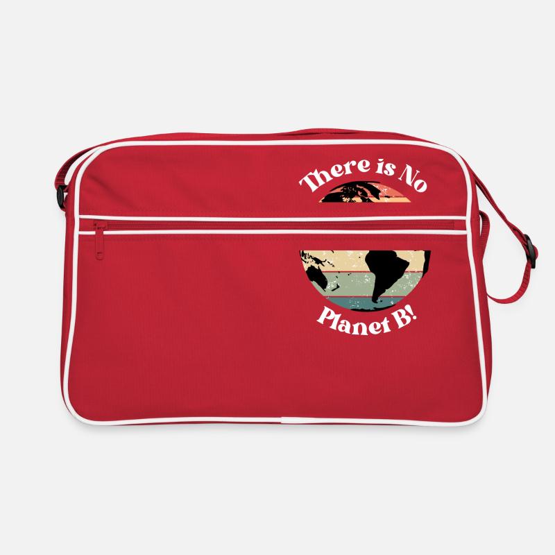 Pas de planète B! - Sac Retro - rouge/blanc