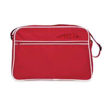 Logo Chicago : Design collégial au style urbain - Sac Retro - rouge/blanc - Devant