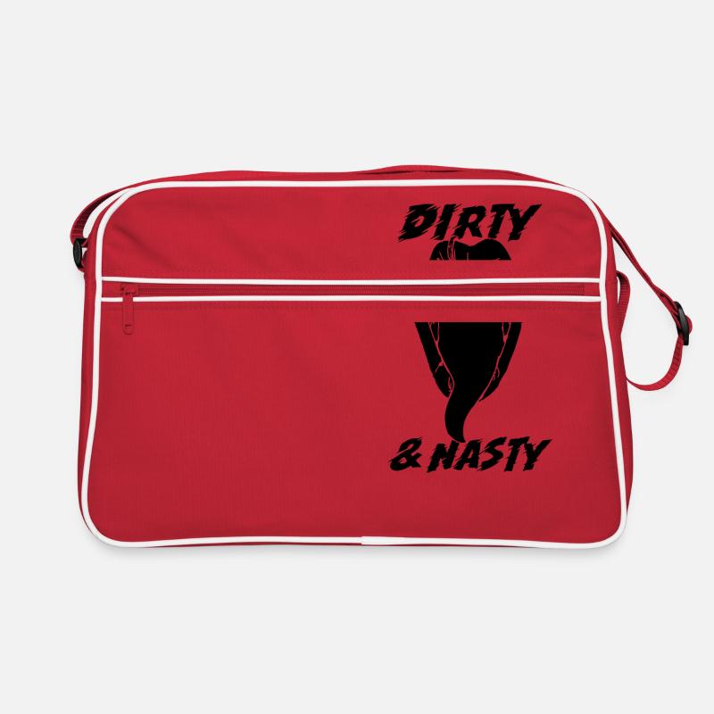 Schmutzig und böse - Retro Tasche - Rot/Weiß