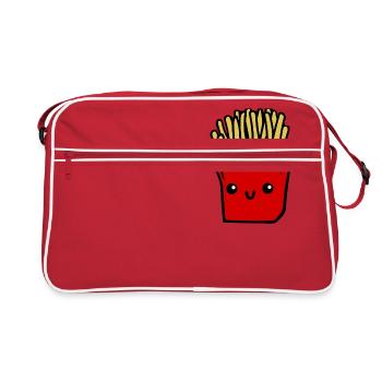 Pommes frites - Retro Tasche - Rot/Weiß - Vorne