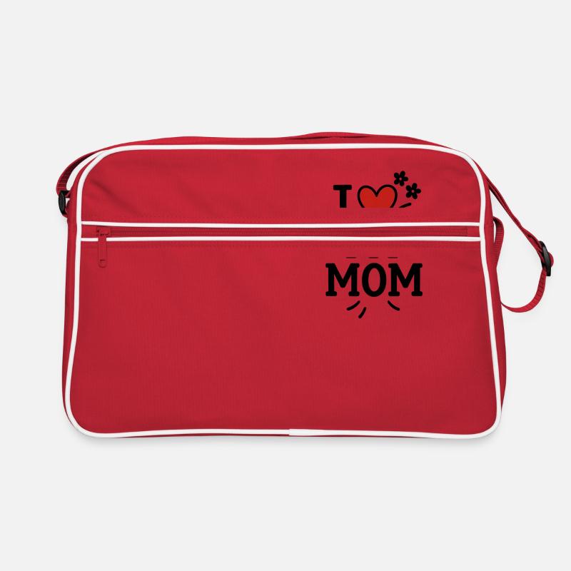 Ich liebe meine Mutter - Retro Tasche - Rot/Weiß