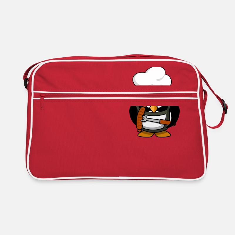 Boiling penguin with bratwurst. Gift Retro Bag
