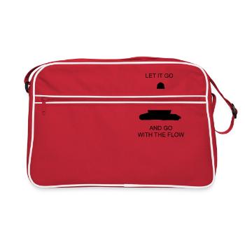 Let Go With Flow Yoga Peace Freedom Geschenkidee - Retro Tasche - Rot/Weiß - Vorne
