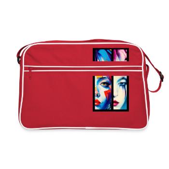 faire face à la femme - Sac Retro - rouge/blanc - Devant