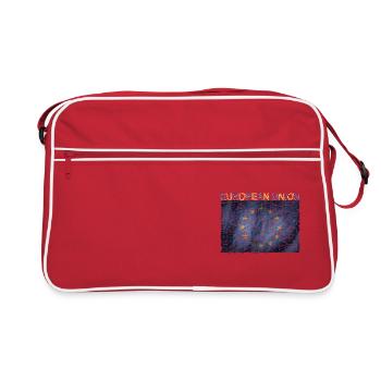 EU Flagge Kunstdesign Europa Euro Brüssel - Retro Tasche - Rot/Weiß - Vorne
