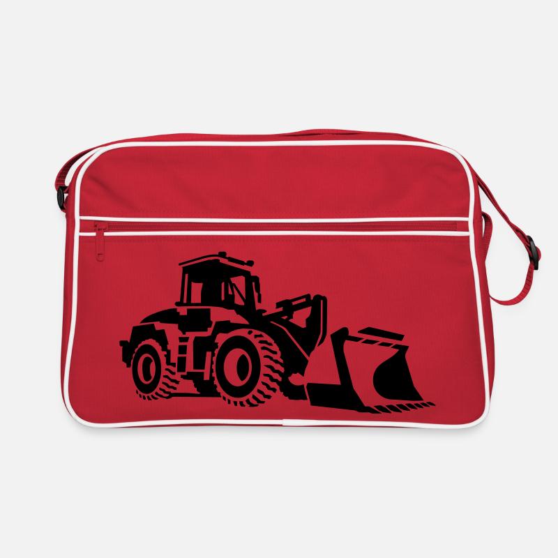 Planierraupe - Retro Tasche - Rot/Weiß