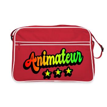 Animateur Regenbogen Design - Retro Tasche - Rot/Weiß - Vorne