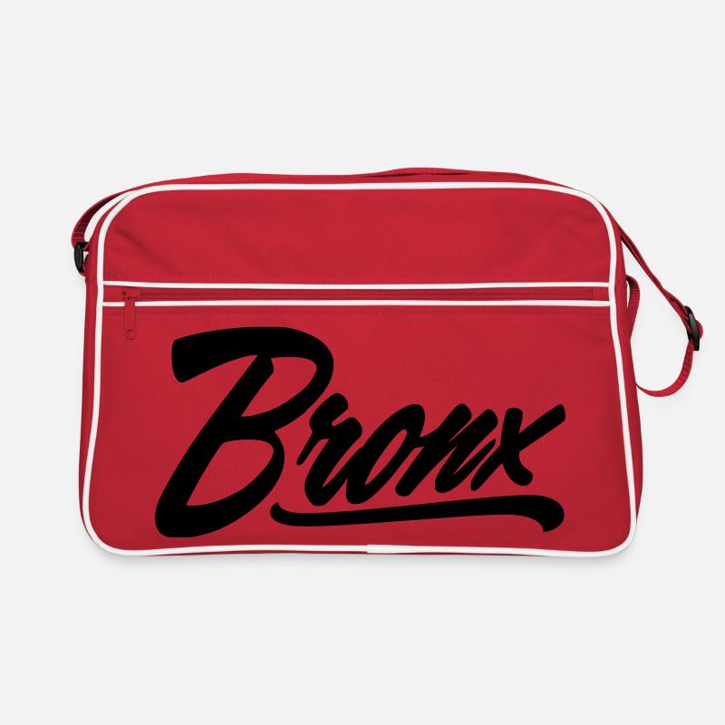 bronx shirt - Retro Tasche - Rot/Weiß
