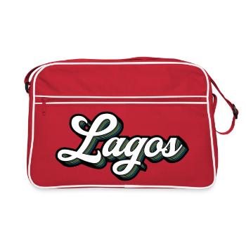 Police de Lagos avec bandes de couleur - Sac Retro - rouge/blanc - Devant