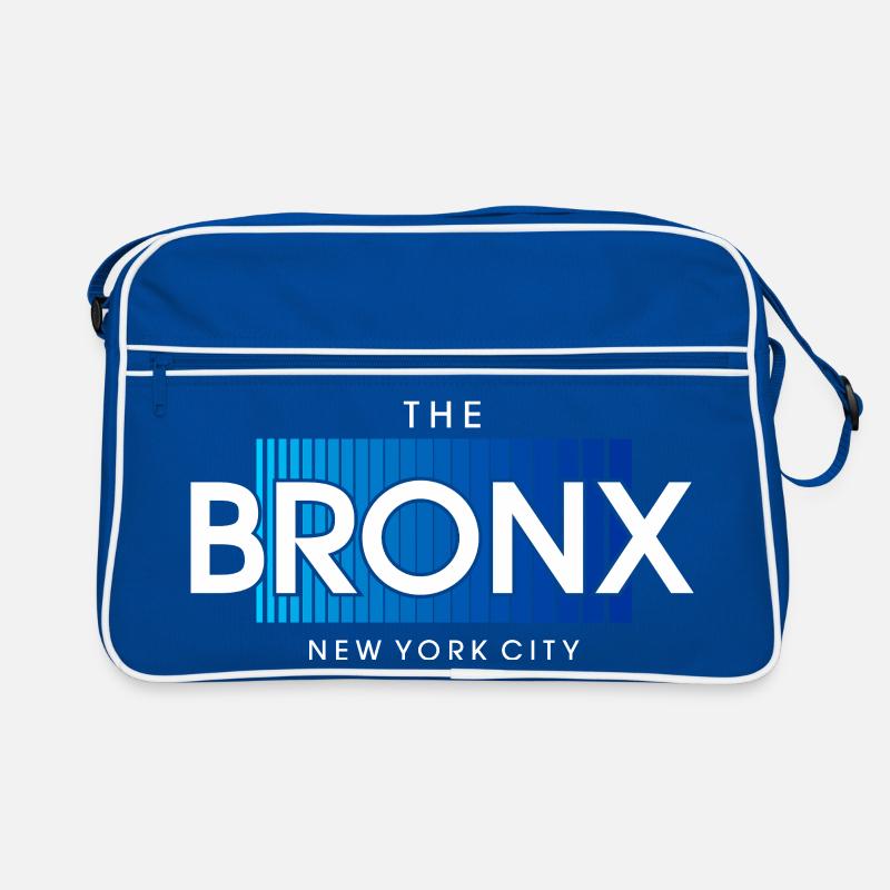 Bronx Skyline Text in Blue Gradient Retro Bag
