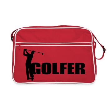 Golfer - Retro Tasche - Rot/Weiß - Vorne