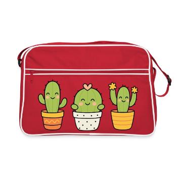 Cutie Cactus Trio - Retro Bag - red/white - Front