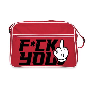 Doigt d’honneur F_ck toi - Sac Retro - rouge/blanc - Devant