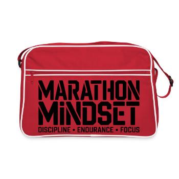 Mentalité marathonienne : discipline et endurance - Sac Retro - rouge/blanc - Devant