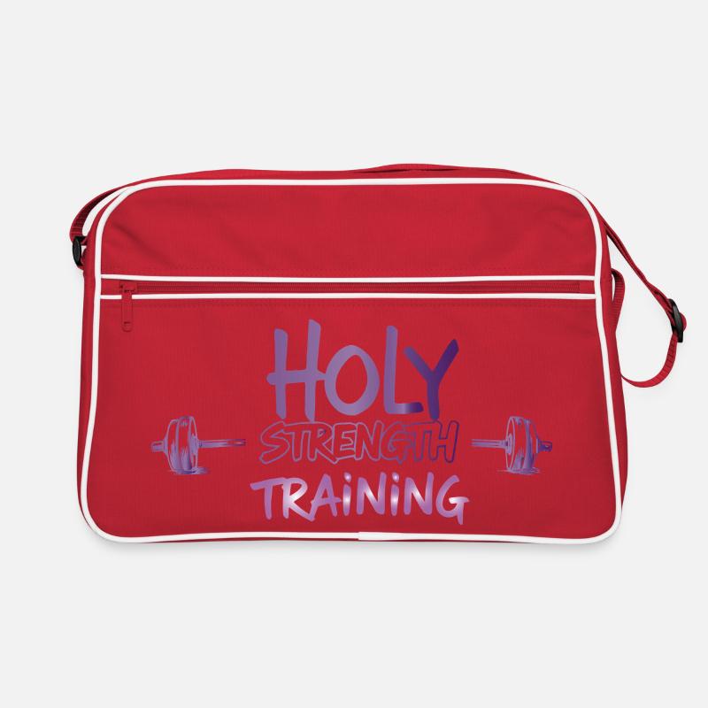 Holy Strength Training Christian Workout Design Retro Bag
