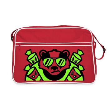 Logo des cornets de sucre blaireaux - Sac Retro - rouge/blanc - Devant