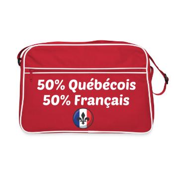 50% québecois et 50% français double nationalité - Sac Retro - rouge/blanc - Devant