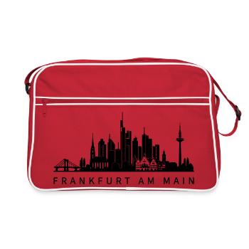 Skyline Frankfurt am Main - Retro Tasche - Rot/Weiß - Vorne