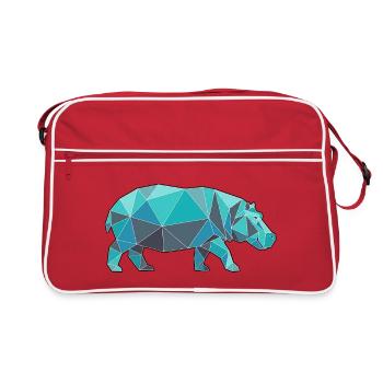 Poly Stil Nilpferd - Retro Tasche - Rot/Weiß - Vorne