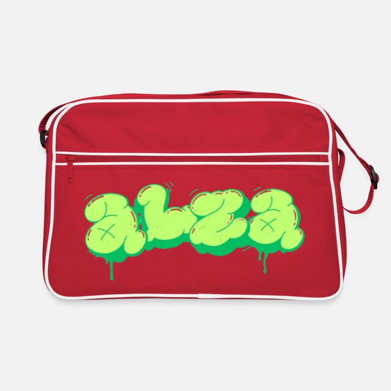 Conception de style graffiti vert vif Sac Retro
