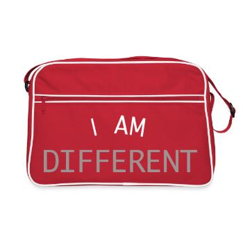 Je suis différent – minimaliste, état frappant - Sac Retro - rouge/blanc - Devant