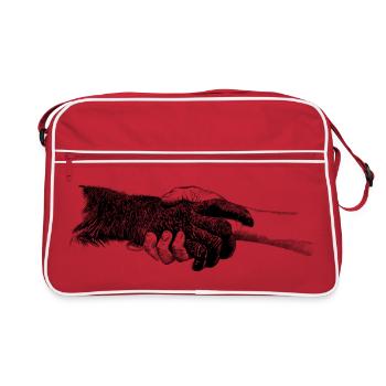 Hände - Retro Tasche - Rot/Weiß - Vorne