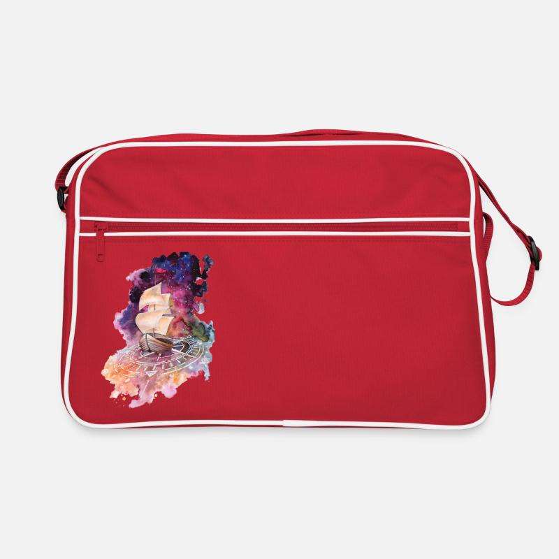 Space Ship - Retro Tasche - Rot/Weiß