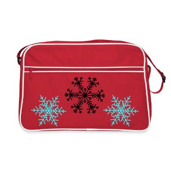 Schneeflocken - Retro Tasche - Rot/Weiß - Vorne